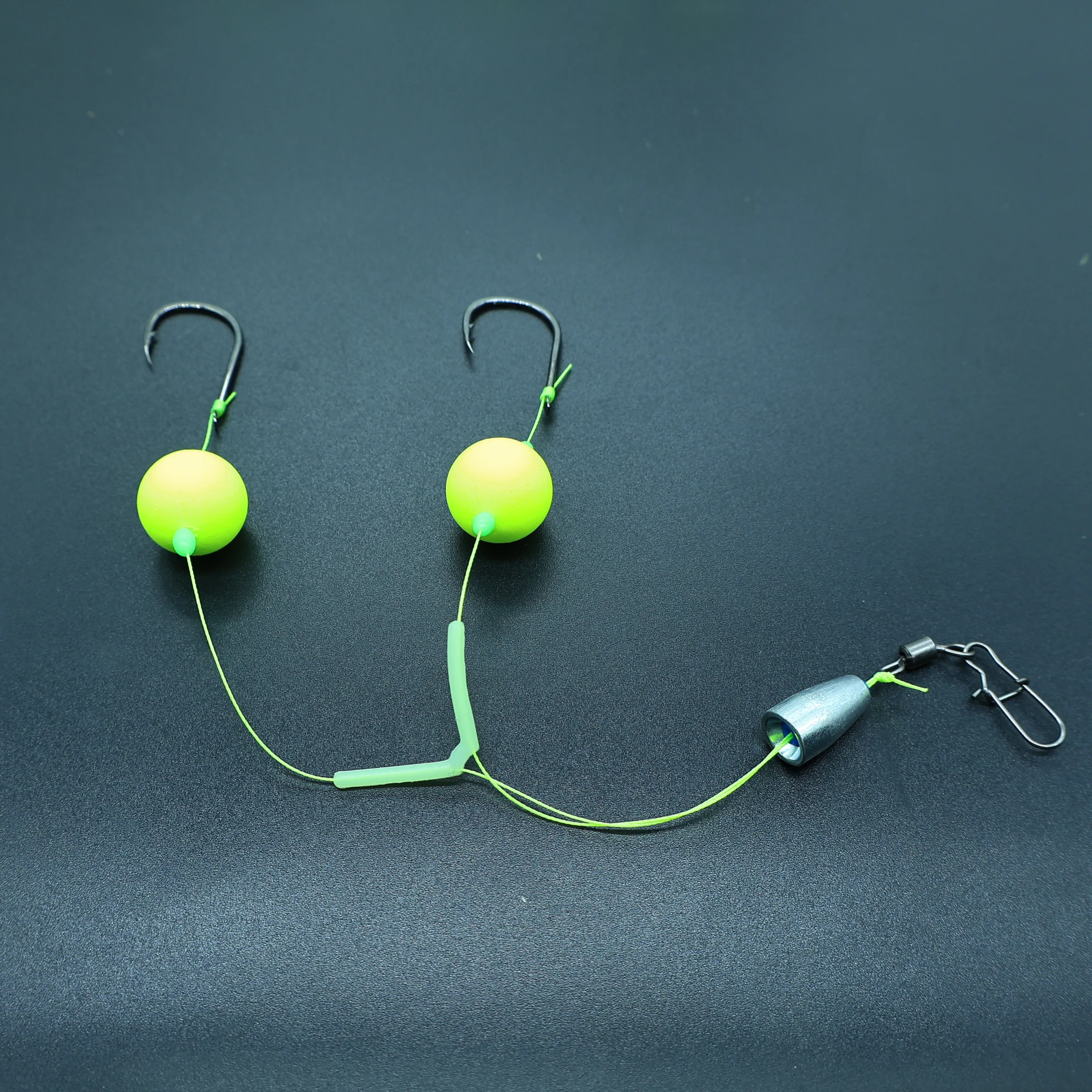 5pcs Anti-Bottom Line Double Hook Finished Product European Carp Hook Anti-Bottom Fishing Set Fish Hook Gold Sleeve Gold Sea Sun