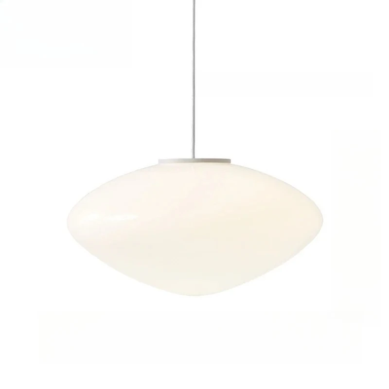 Nordic White Glass Ceiling Chandeliers Modern Simple LED Pendant Lights Kitchen Island Dining Table Counter Decor Hanging Lamps