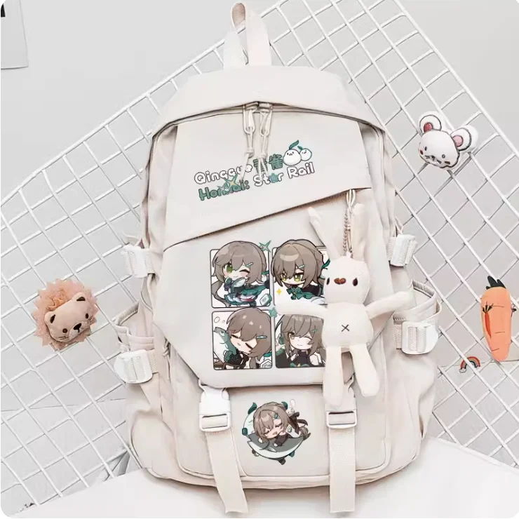 Anime Honkai: Star Rail Qingque Schoolbag Backpack High-capacity Computer Casual Shoulder Bag Student Messenger Bag 2115