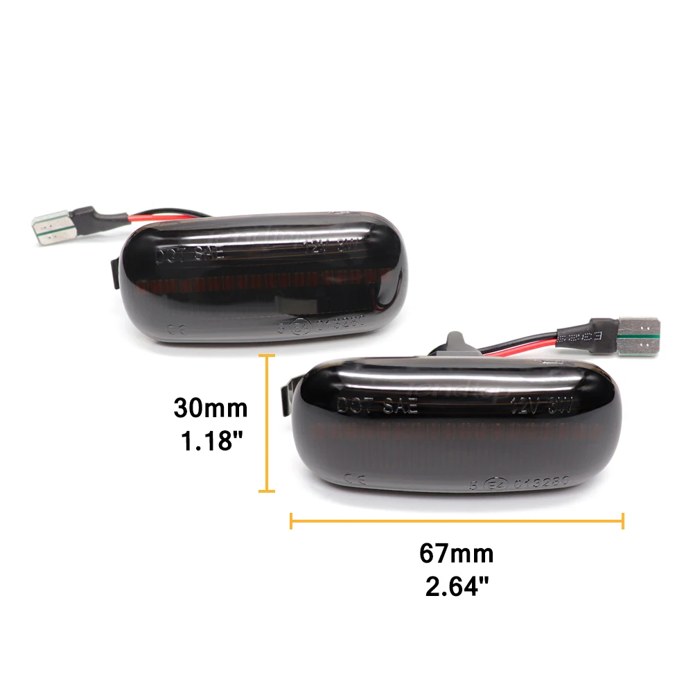 Dynamic Amber Turn Signal LED Flashing Light Side Marker Indicator Light For Audi A3 S3 8P A4 S4 RS4 B6 B7 A6 S6 RS6 C6 - view 3