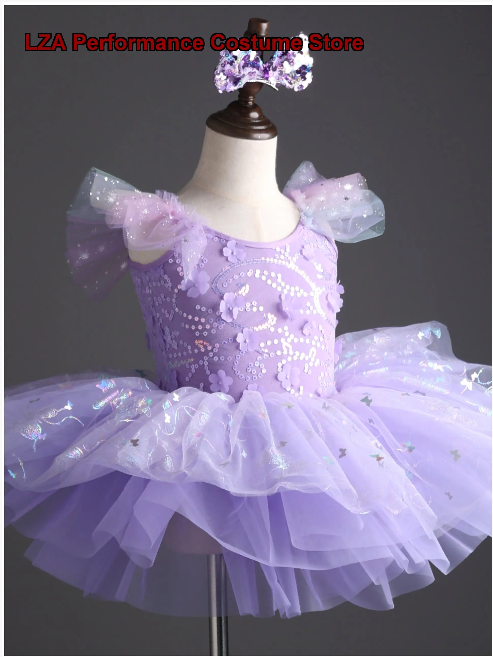 Children's Girls Tutu Dance Performance Costume Sequin Mesh Tutu Kindergarten Kids