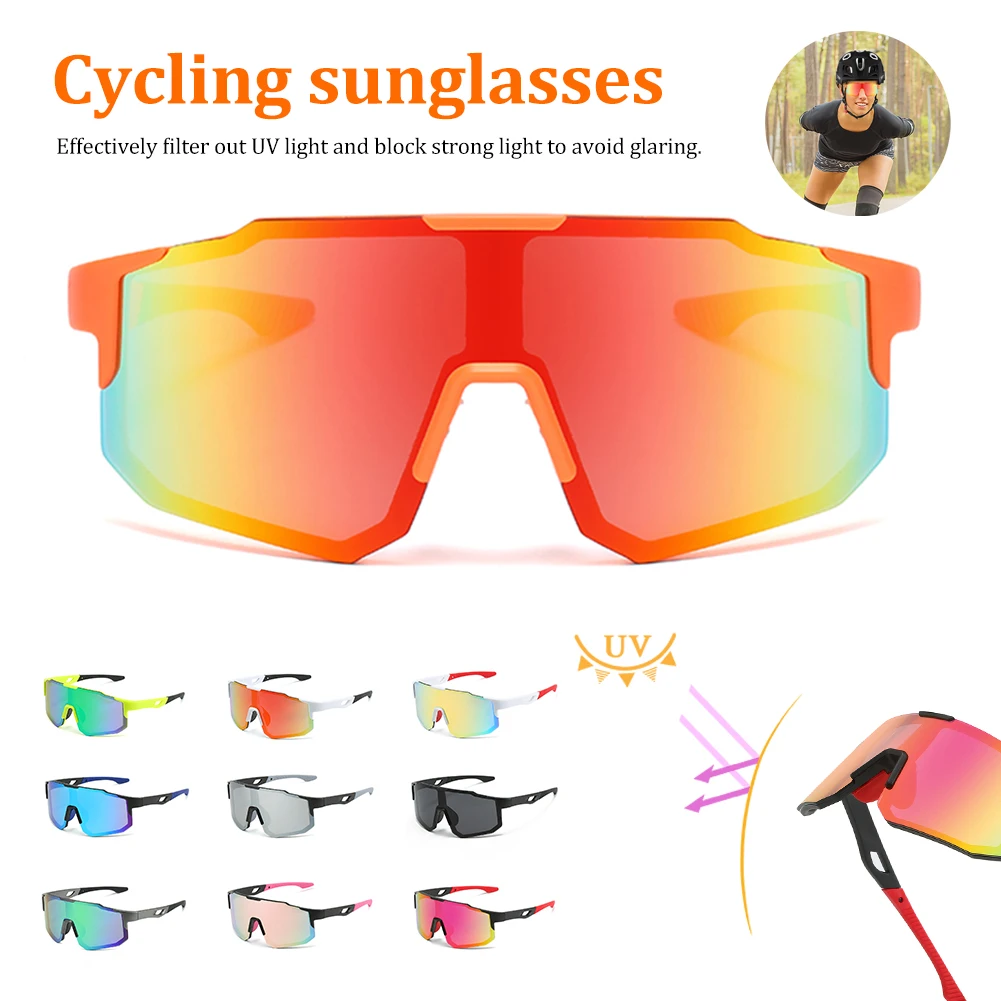 Proteção UV Outdoor Cycling Sunglasses para homens e mulheres, óculos de sol à prova de vento, lente polarizada, óculos de bicicleta, 1pc