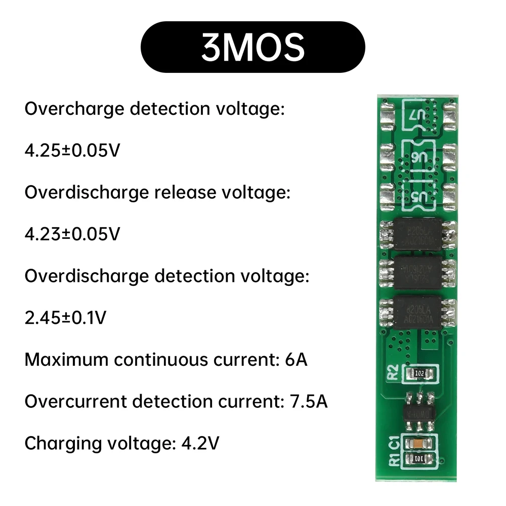 1S 15A 3.7V Li-ion 3MOS 4MOS 6MOS BMS PCM Battery Protection Board for 18650 Lithium Lion Battery Accessory
