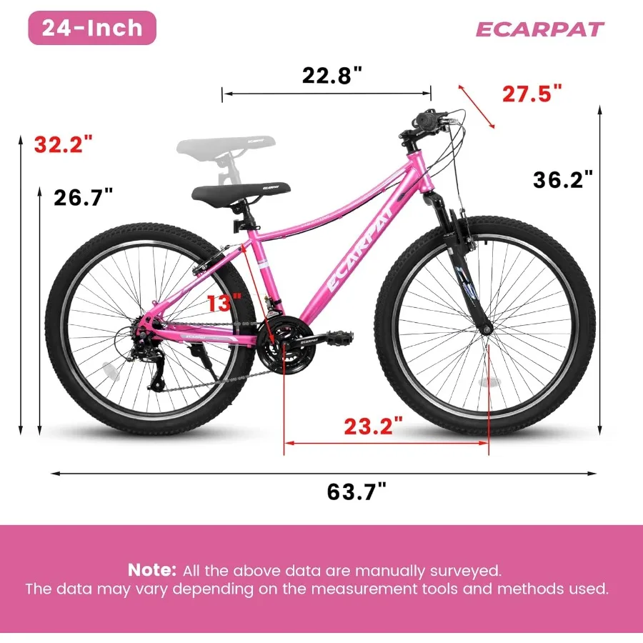 دراجة جبلية للنساء والفتيات 24 26 بوصة 21 سرعة نظام فرامل V مثالي للتنقل في المدينة والمدرسة والعمل والسفر وركوب الدراجات في الهواء الطلق