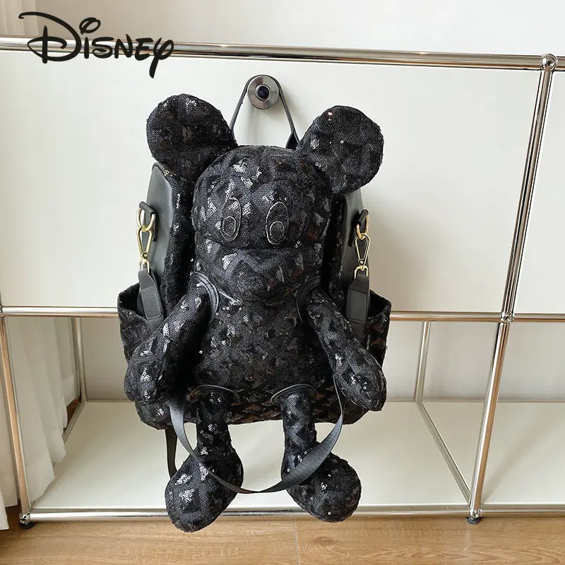 Imagem -03 - Disney Mickey Novidades Crossbody Bolsa Moda Lantejoula Toy Bolsa Cartoon Cool Versátil Multi Funcional Bolsa Alta Qualidade