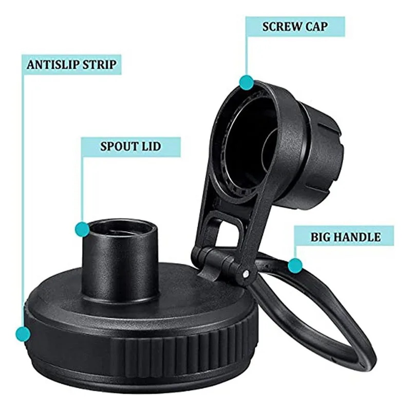 PP Plastic Cap Sports Bottle Sipper Cap Stainless Steel Thermos Thermos Large Handheld Wide Mouth Handheld Cap