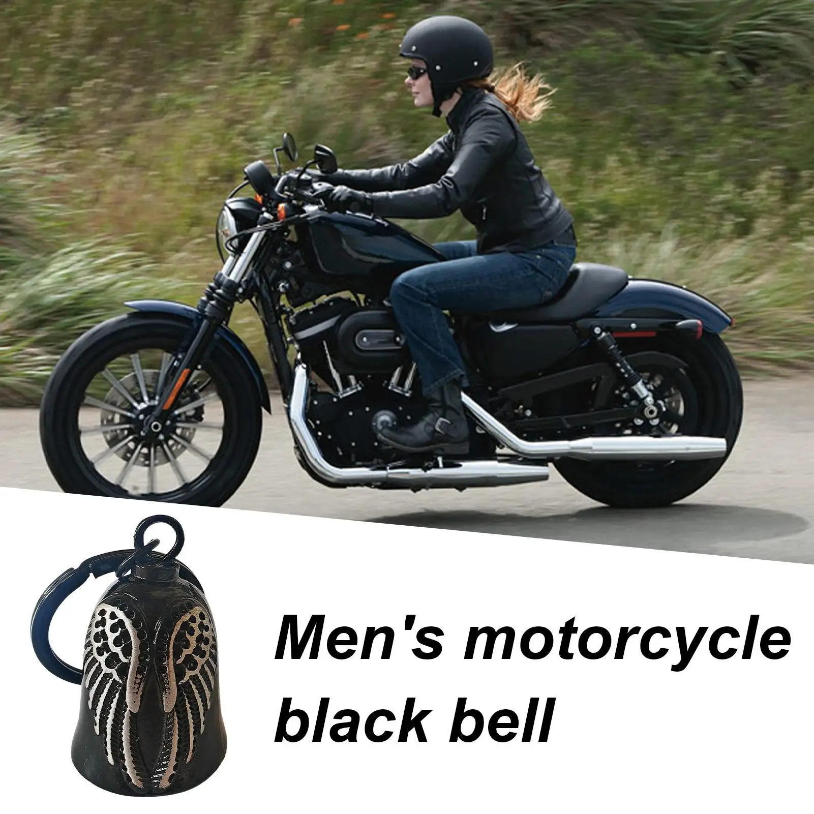 Biker Bells For Motorcycles Zinc Alloy Trendy Motorcycle Riding Bell Keyring Pendant For Men Women Boys Youth Teens Athletes