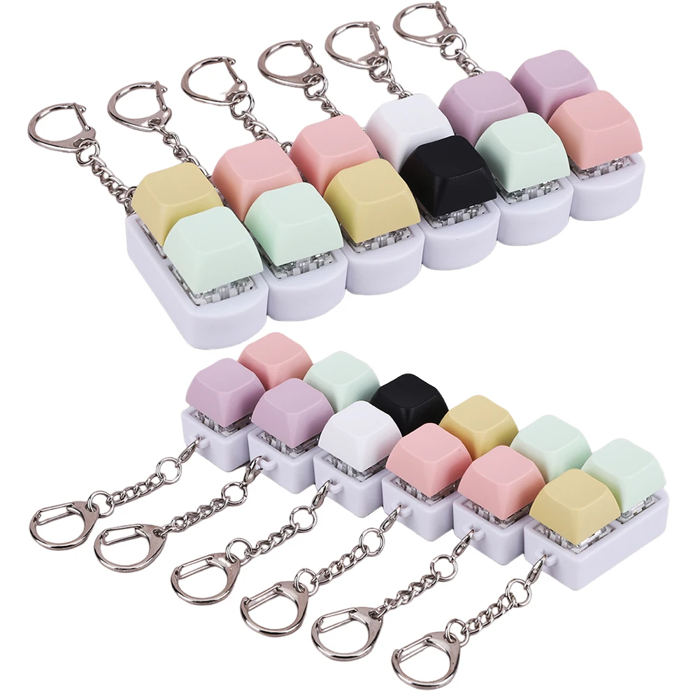 Keyboard Fidget  Fidget Clicker 2 Keys Finger Clicker  Key Switch Keychain Shaft Tester for Adults Anxiety Decompression