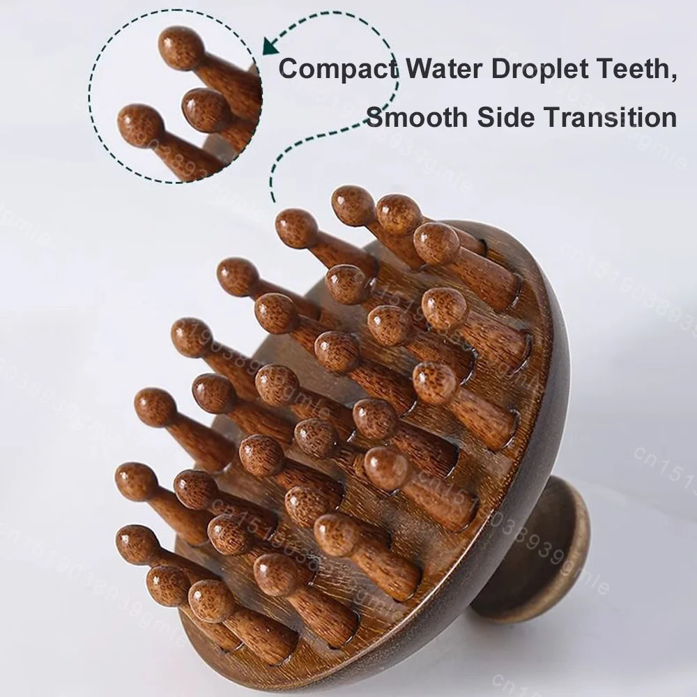 Multi-Functional Wood Therapy Massage Comb Scalp Head Massager Natural Sandalwood Circular Tooth Guasha Scraping Body Massager