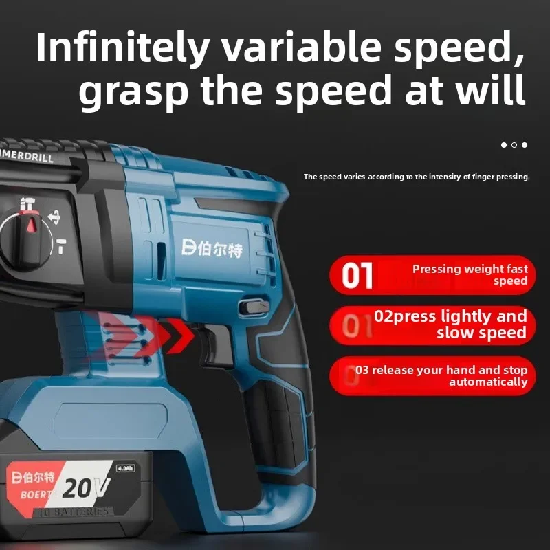 Trapano elettrico a percussione a percussione a batteria senza spazzole 110V/220V con batteria al litio CA