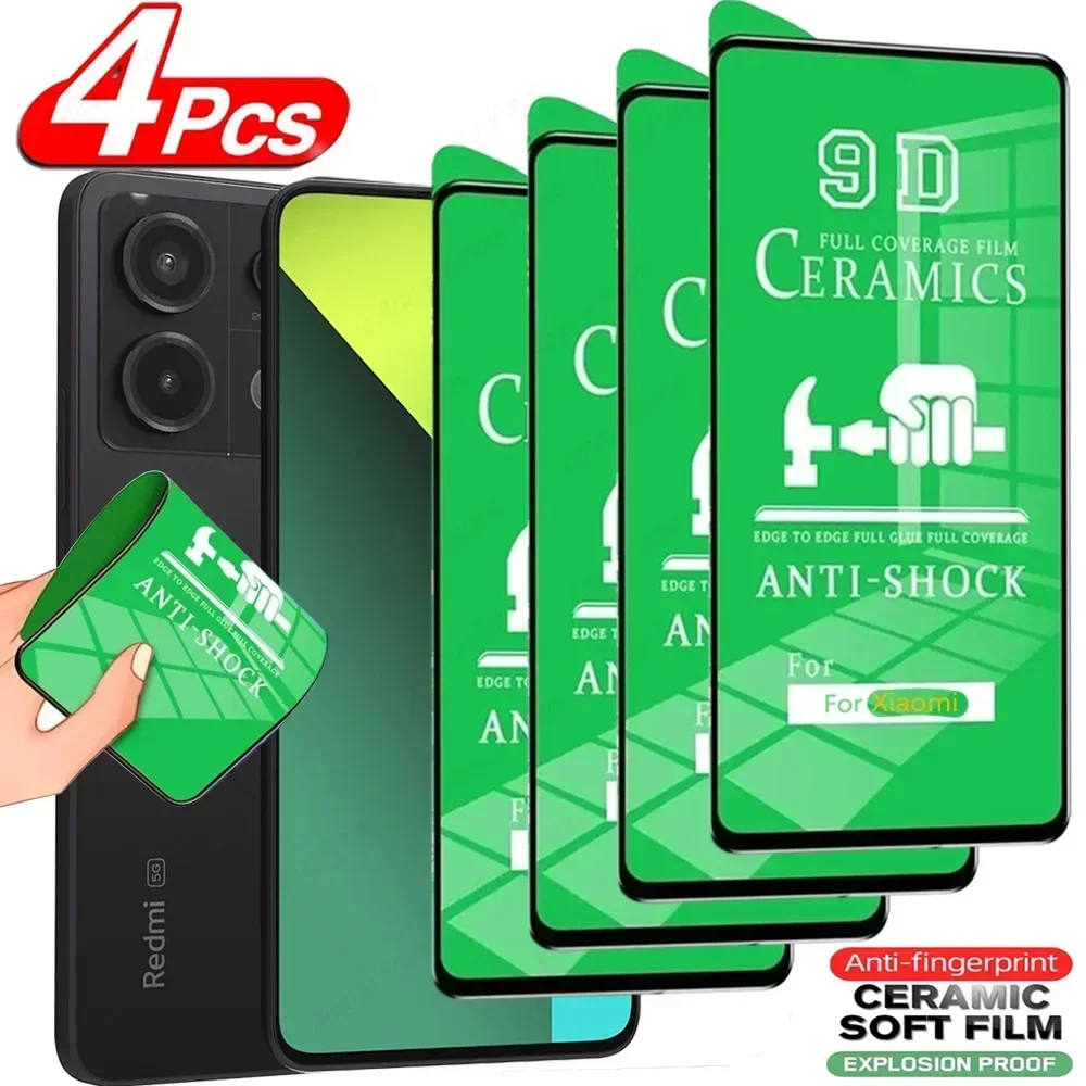

4 шт., HD керамическая пленка для Xiaomi Redmi Note 13, 12, 11s, 10, 8, 9 Pro, 7, 9s, Защита экрана для Redmi Note 13, 12 Pro Plus, зеркальная пленка