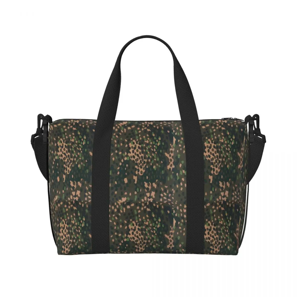 Custom Erbsenmuster Pea Dot German Camo Beach Tote Bag Women Military Army Camouflage Large Compartment Gym Beach Travel Bags