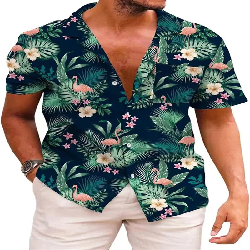 Desenhos animados engraçados com camisa havaiana, impressão 3D, camisa de praia solta, tops de manga curta, meninos, verão