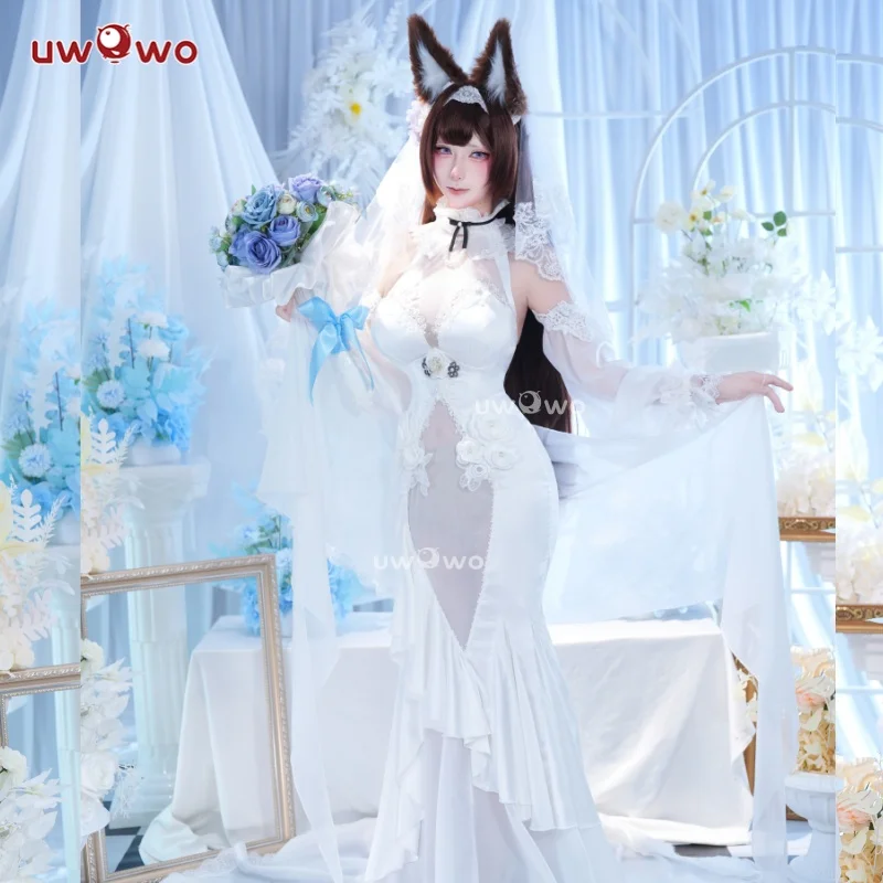 

PRE SALE UWOWO Game Azur Lane Amagi Oath Skin Bride Wedding Boudoir Cosplay Costume Halloween Costume