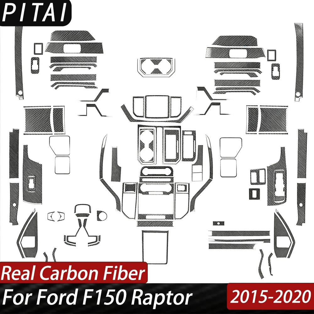 For Ford F150 Raptor 2015-2020 Carbon Fiber Gear Shift Switch Holder Cover Panel Trim Strips Car Interior Accessories Sticker