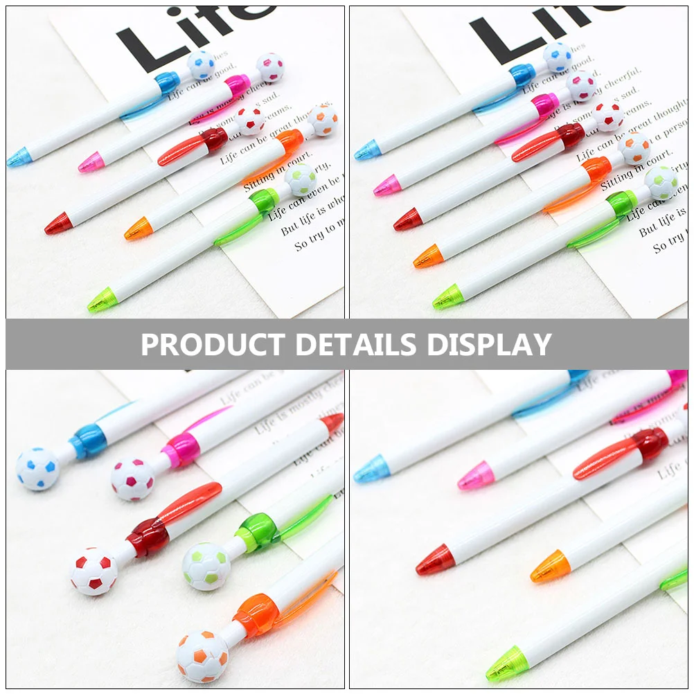 12 Pcs Football Ballpoint Pen Sports Pens Soccer Plastic on Chain Novelty Fine Abs Aesthetic