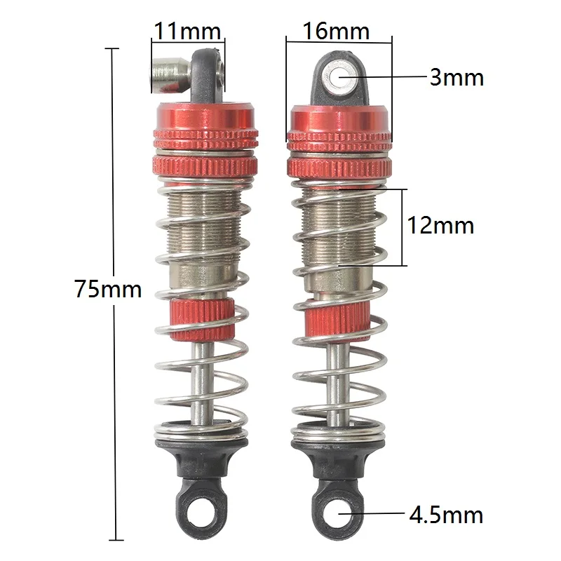 RISE-2 Stücke Stoßdämpfer Dämpfer Für Xinlehong XLH 9130 9135 9136 9137 9138 Q901 Q902 Q903 1/16 RC Auto Teile Zubehör
