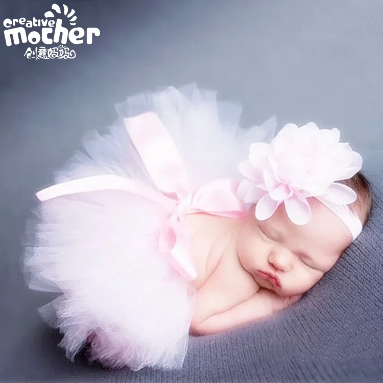 Newborn photography clothing baby photography skirt baby hundred day skirt, girl props puffy skirt  roupa bebe   newborn outfit