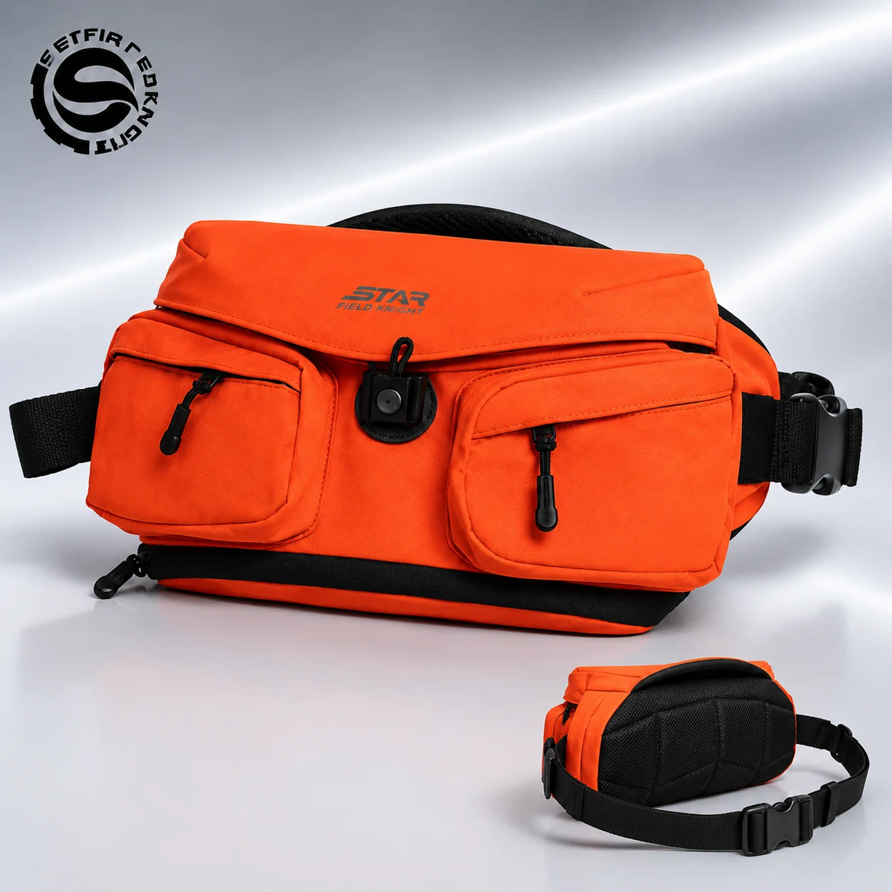 STAR FIELD KNIGHT Motorcycle Chest Bag Magnetic Buckle Water Resistant Adjustable Waist Crossbody Riding Pack for Men Women