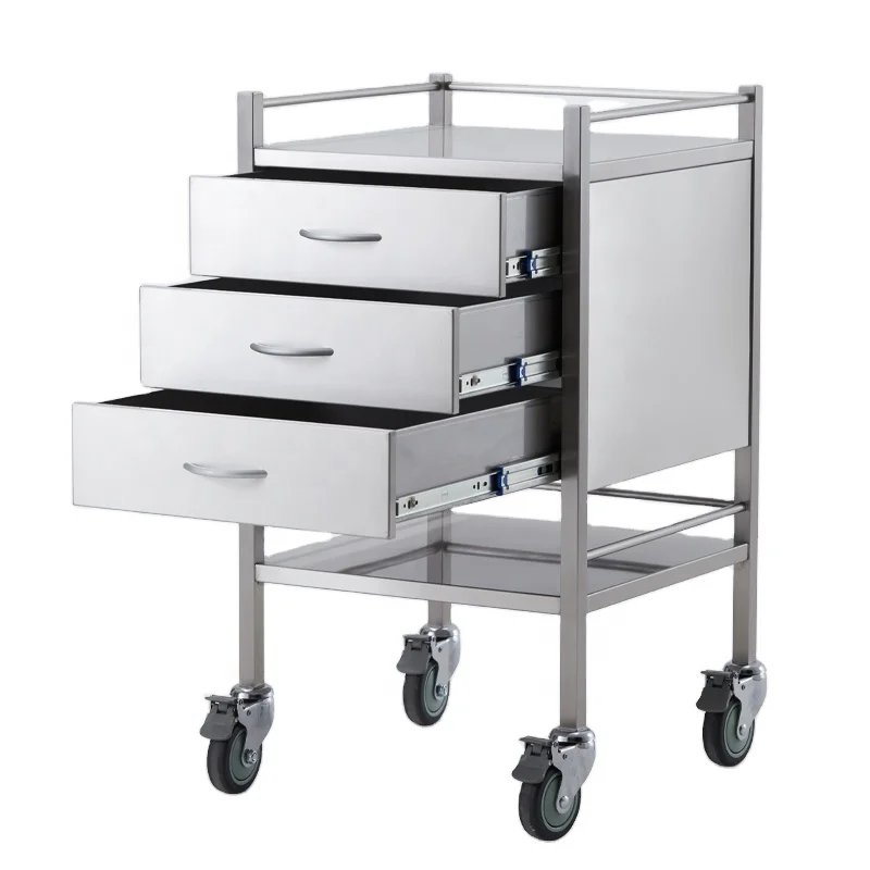 Meditroll MT03 New Design Multifunctional Stainless Steel Tray Rack Trolley