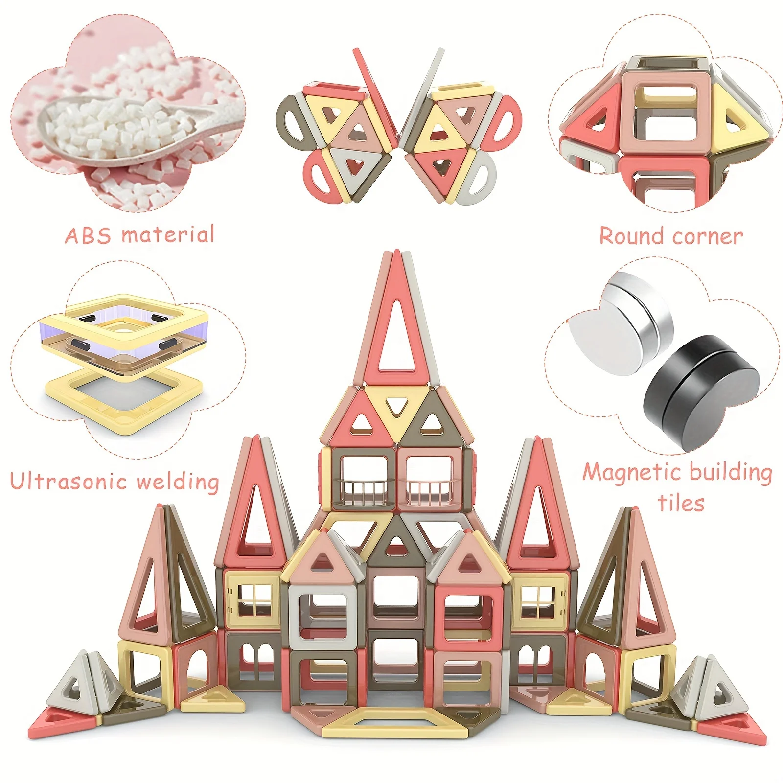 175 pezzi mini blocchi magnetici giocattoli magnetici 3D per ragazzi e ragazze piastrelle magnetiche giocattoli da costruzione STEM regalo di compleanno