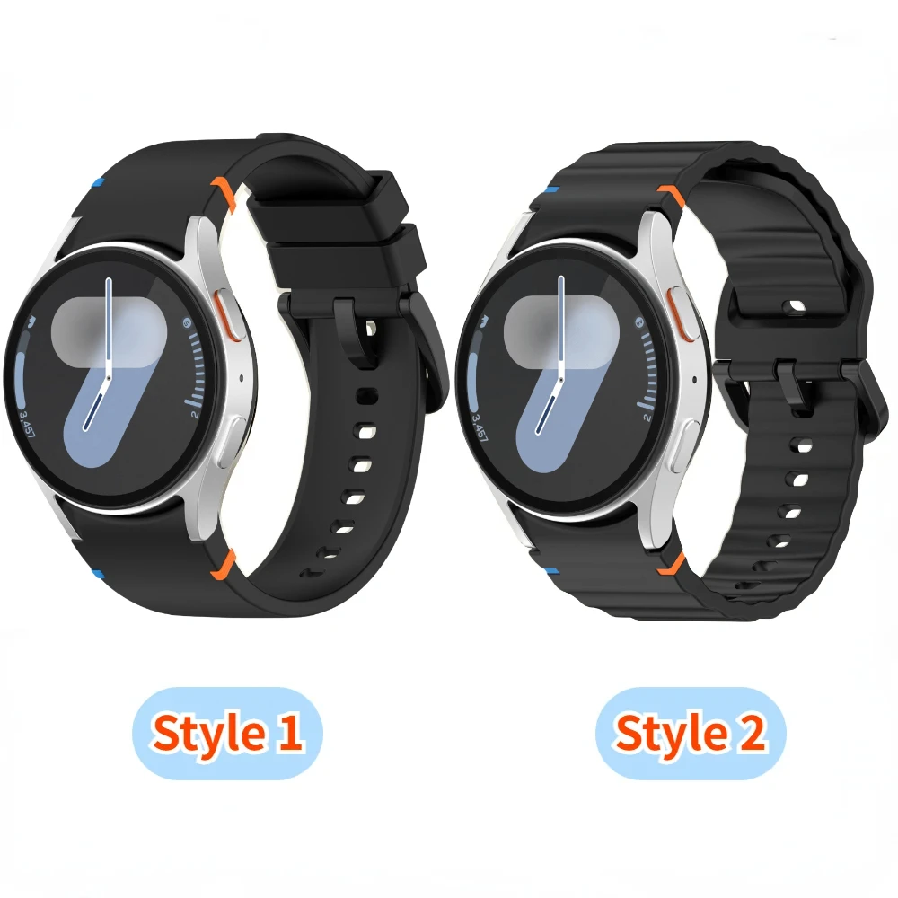 Silicone Strap for Samsung Galaxy Watch 7 6 5 4 44mm 40mm Original No Gaps Sports Band Accessories for 6/4 Classic 47mm 46mm43mm