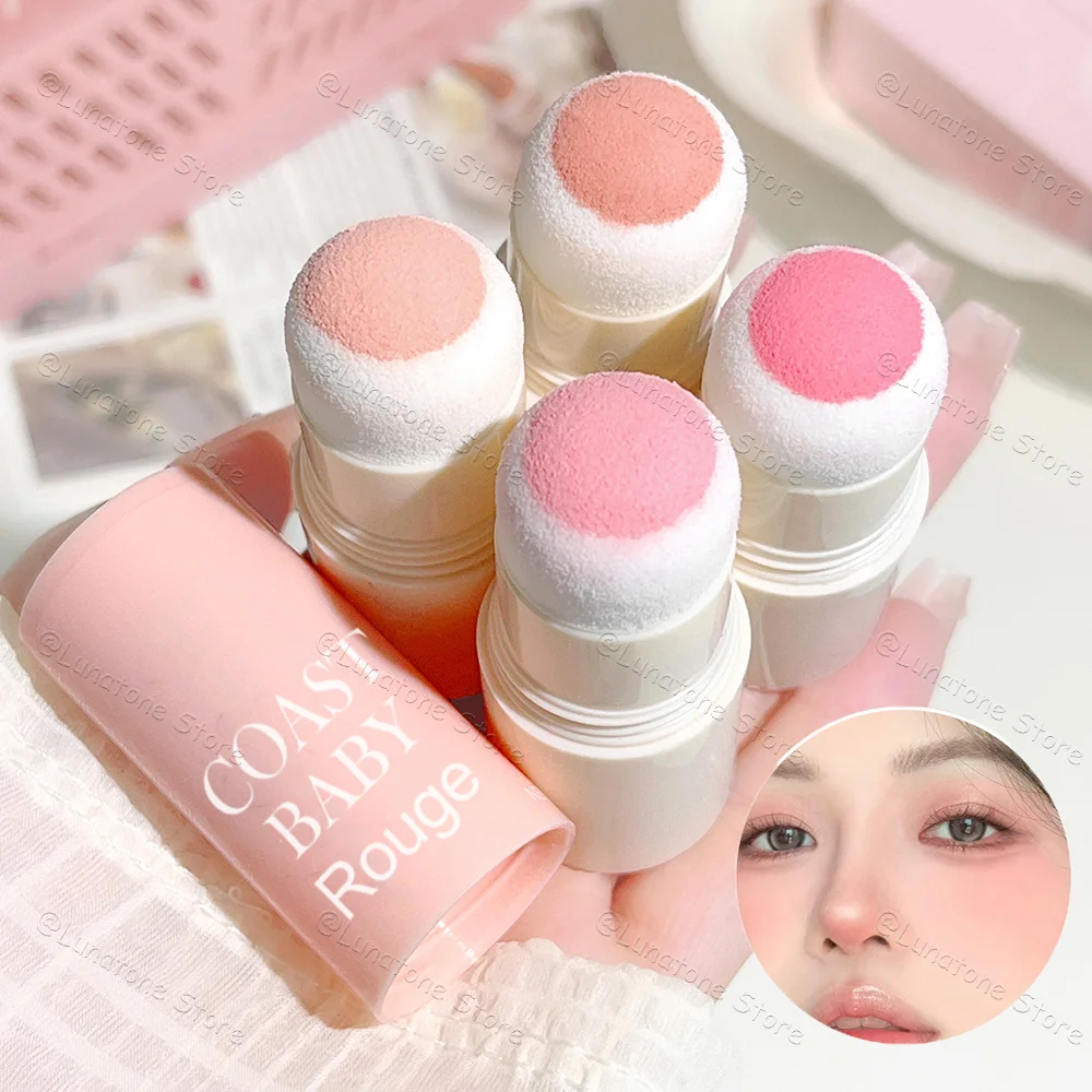 Soft Fog Blush Stick - Energetic Bouncy, Korean Style, Brightening, Dual-use For Lips And Cheeks, Natural Color Vitality Girl