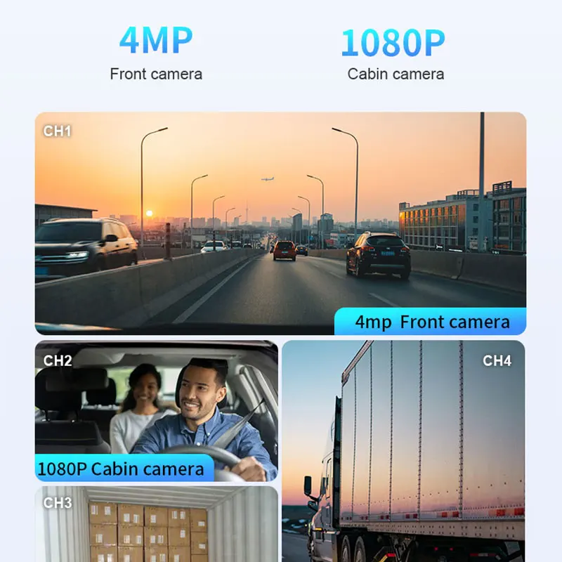 High Quality 4   s Dash Cam 3 Channel AI Dashcam 4G DVR Car 4    Kit with DVR for GPS Wifi Vehicle
