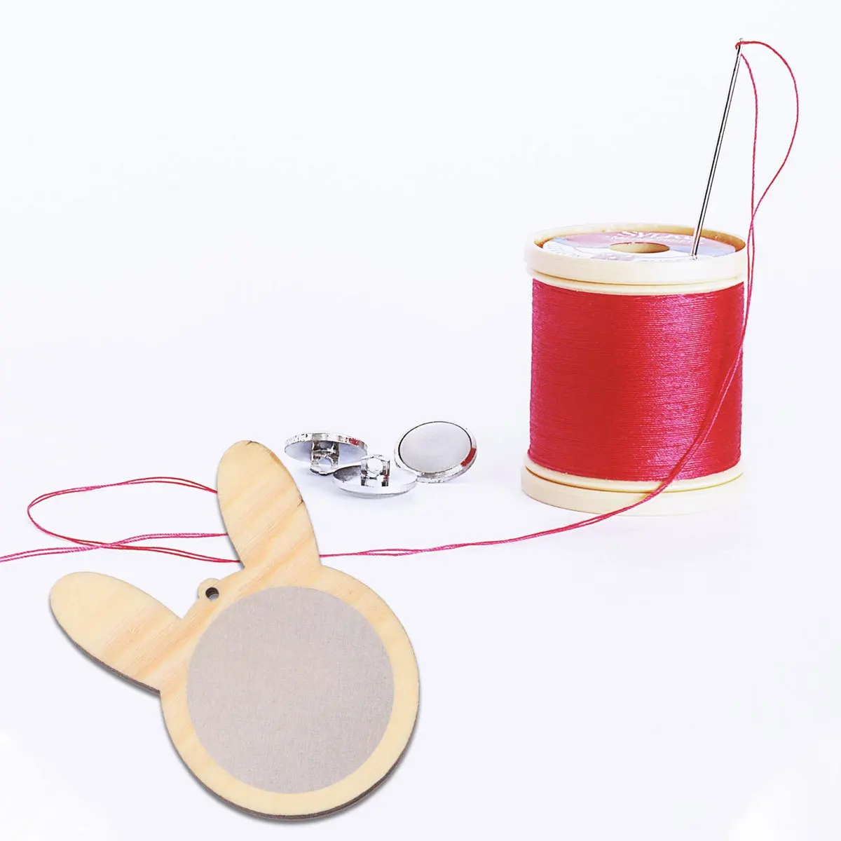 

5Pcs Wood Cross Stitch Fixing Frame Easy Assemble Mini Embroidery Hoops 4.5cm Kitten Bear Rabbit 4cm Heart Gold Bead Chain DIY