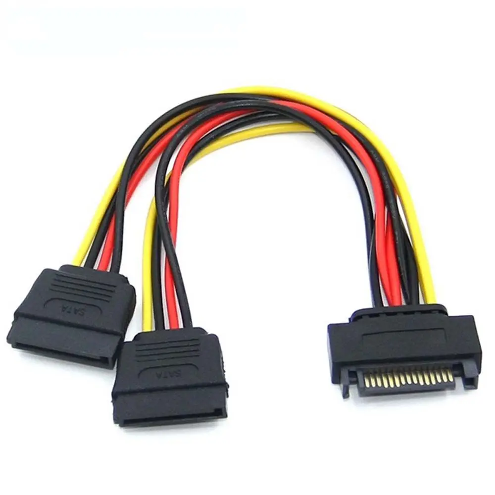 Splitter Cable SATA Male To 2 Female Power Lead Connector Wire SATA Power Cable HDD Splitter SATA Adapter Cable Hard Disk Power