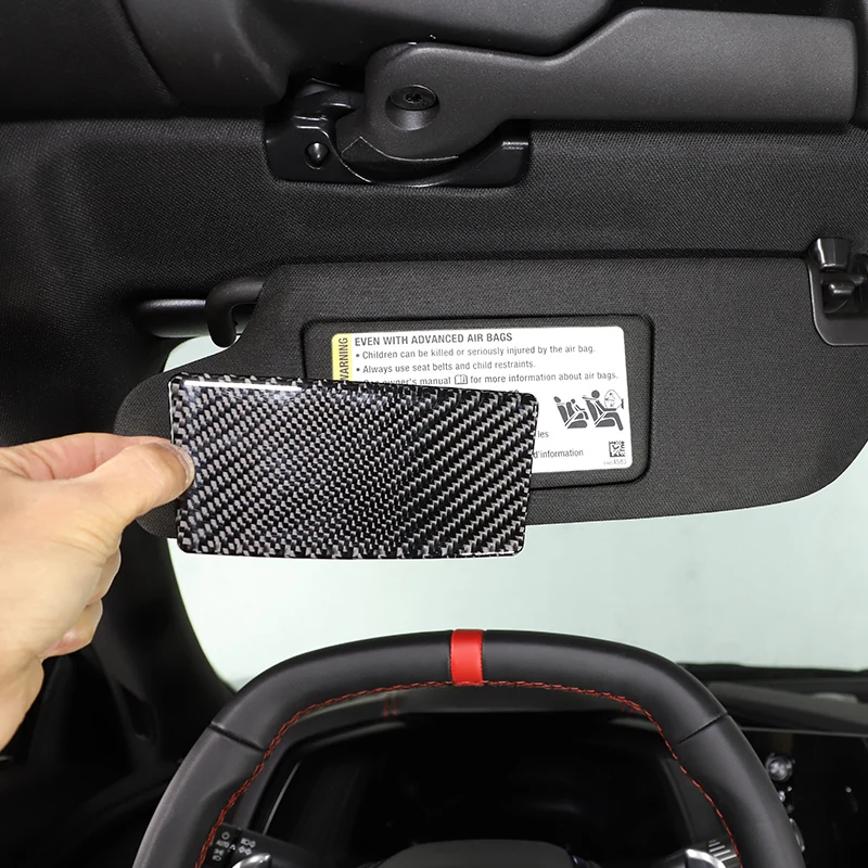 Soft Carbon Fiber Car Roof Sun Visor Panel Warning Label Trim Stickers For 2020-2023 Corvette C8 Stingray Z51 Z06 Accessories