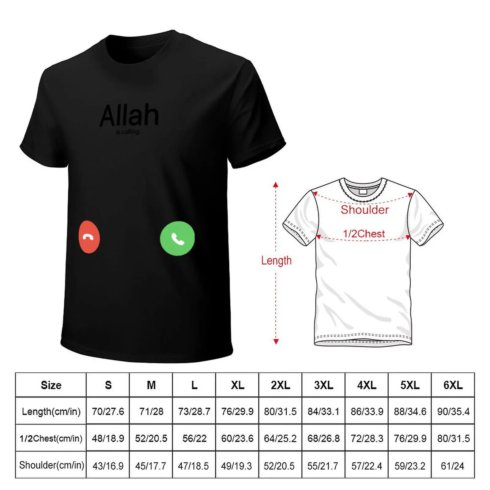 Allah is calling... T-Shirt Active Sports Short Sleeve Cotton Shirt