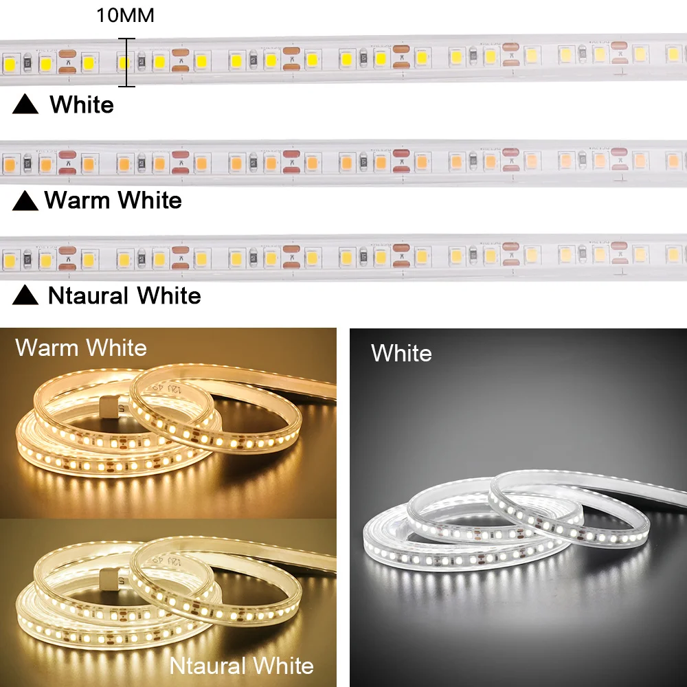 Tira de luces Led Flexible para decoración del hogar, cinta de luces suaves, impermeable, 12V, 24V, 2835, 120Led/m, IP67, 50cm, 1m, 2m, 5m, 10m