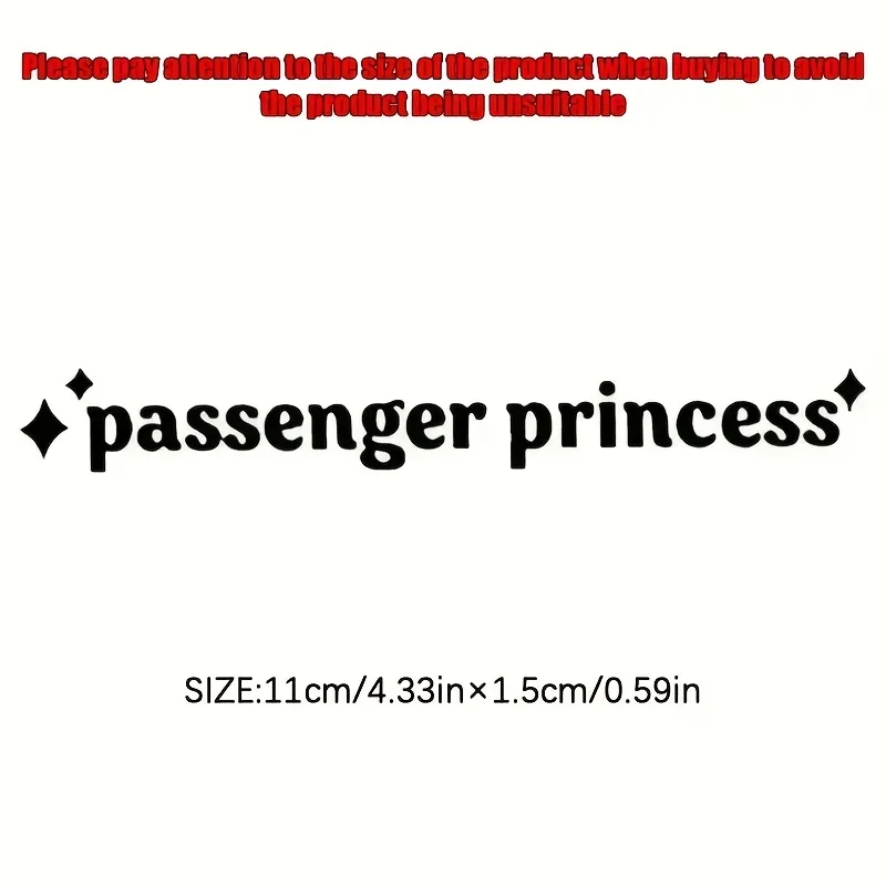 Durable Star Princess Vinyl Sticker Weatherproof Decal for Car Motorcycle Rearview Mirror, Easy to Apply
