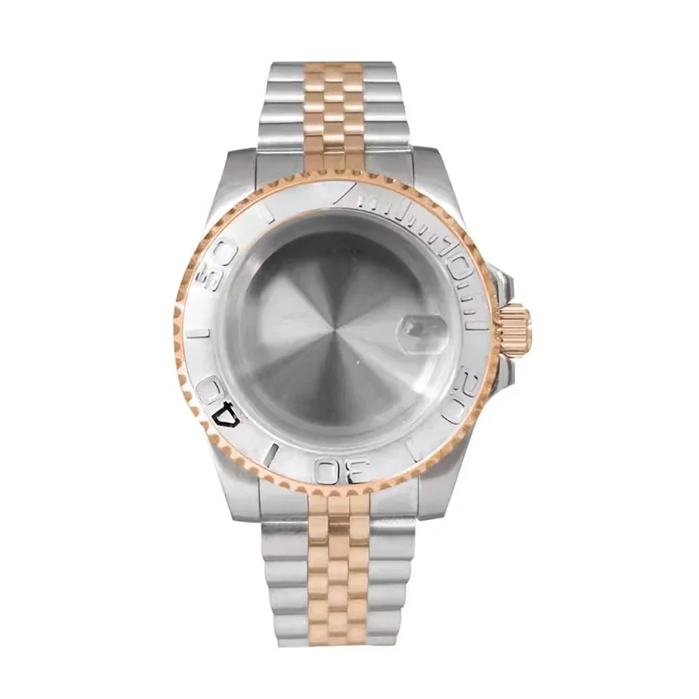 時計ケースセット,防水拡大鏡,サファイアガラス,ピンクゴールド,ステンレススチール,pvd,nh35,nh36ムーブメント,40mm