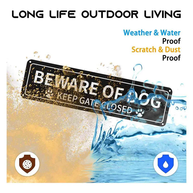 

4 Pack Beware Of Dog Sign, 12X3 Inch Rust Free .040 Aluminum Metal Sign, Reflective, Fade Resistant, UV Protected-B61B