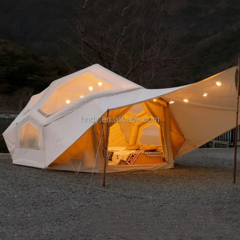 2025 4 Adult Person Sleeping Inflatable Air Outdoor Camping Family Tent With Canopy
