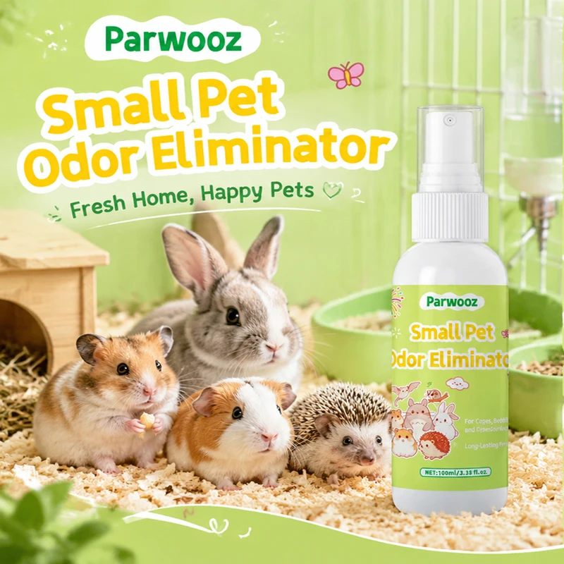 Small Pet Odor Eliminator,non irritating natural plant deodorant for guinea pigs,hamsters,rabbits,chinchillas and small fur pets