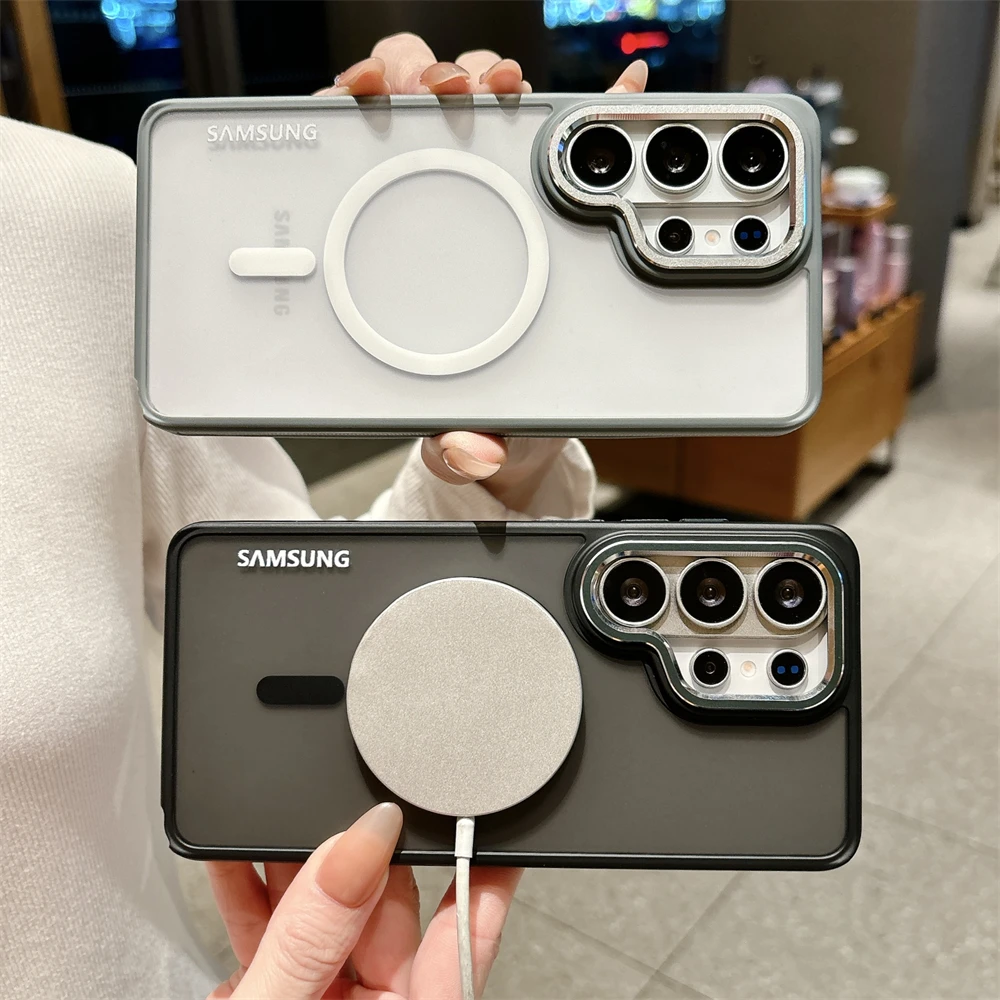 Für Magsafe Matte Magnetische Hülle Für Samsung Galaxy S26 Ultra S24 S22 S25 S23 Plus S25 Edge FE Kabelloses Laden Stoßfeste Abdeckung – Detail 5