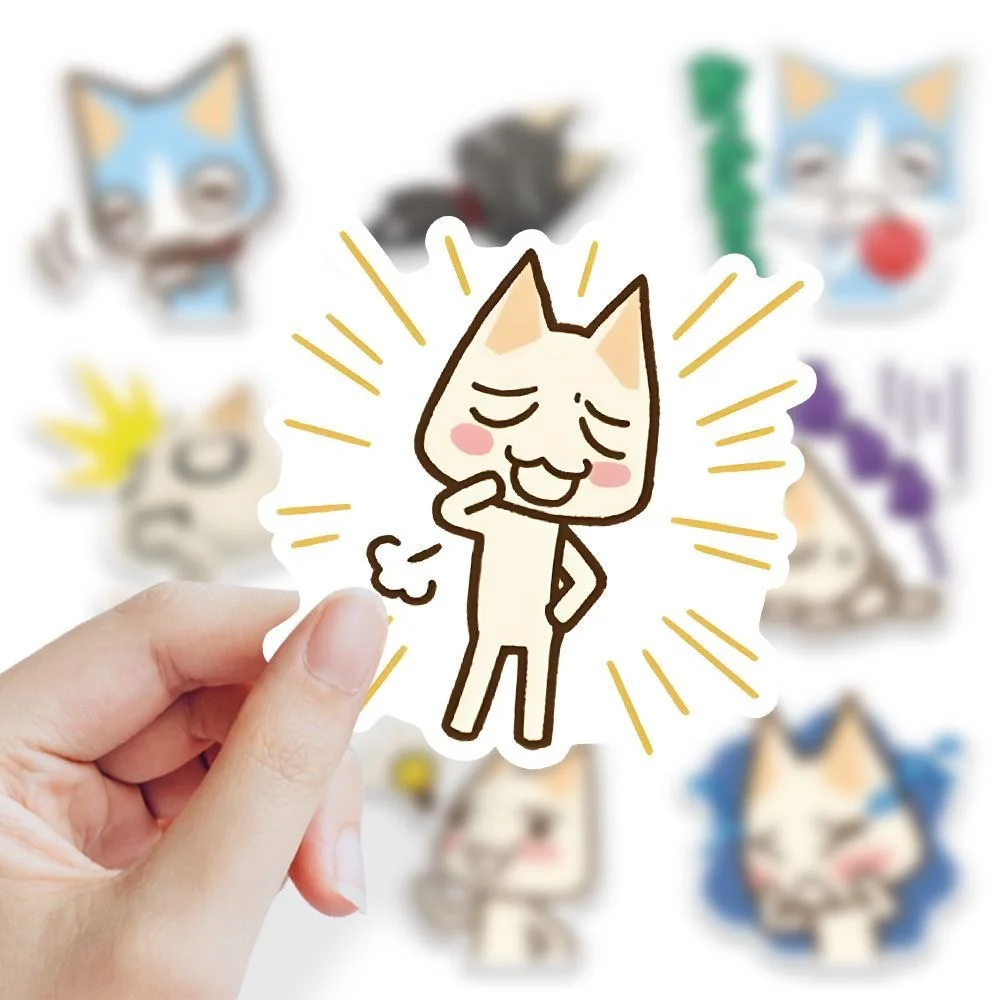 51Pcs Cute Cartoon Toro Inoue Cat Stickers Kawaii Waterproof Graffiti  Decals for laptop Guitar Suitcase Skateboard Kids Gift