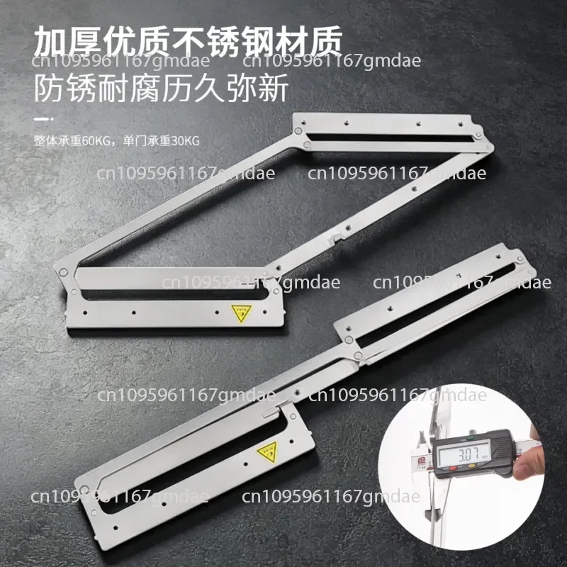 180 degree folding door hardware accessories, bedroom bathroom without lower rail, flat folding door stainless steel track