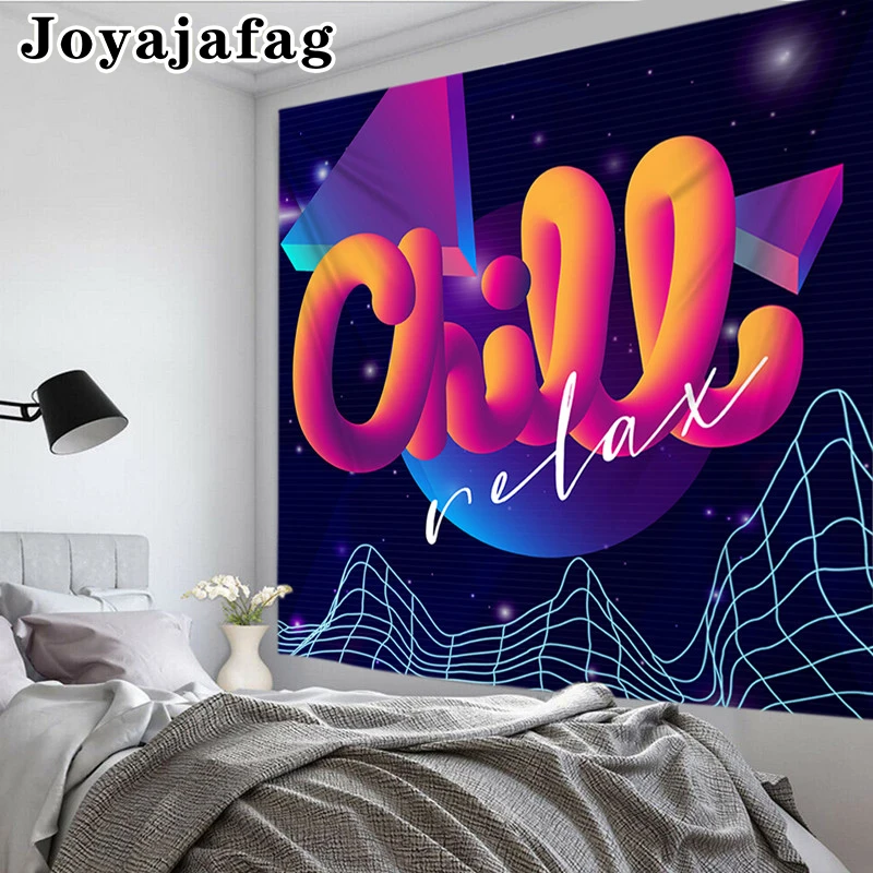 Neon Retro Geometry Tapestry Home Wall Hang For Bedroom Stylish Art Deco Walls Cloth Tapestries