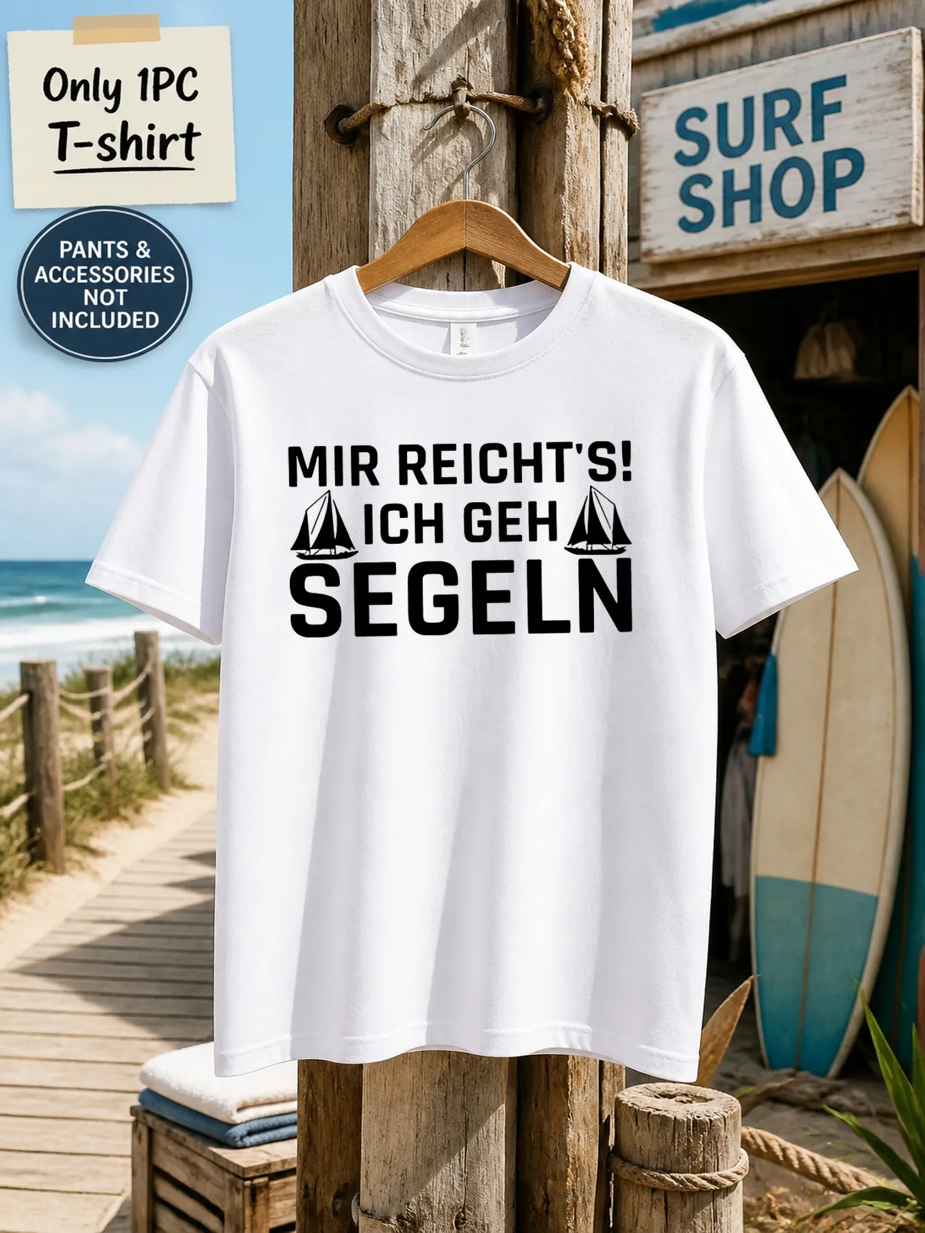 1pc Men'S Graphic T-Shirt Funny Sailing Quote Print Short Sleeve Crew Neck Casual Daily Tee