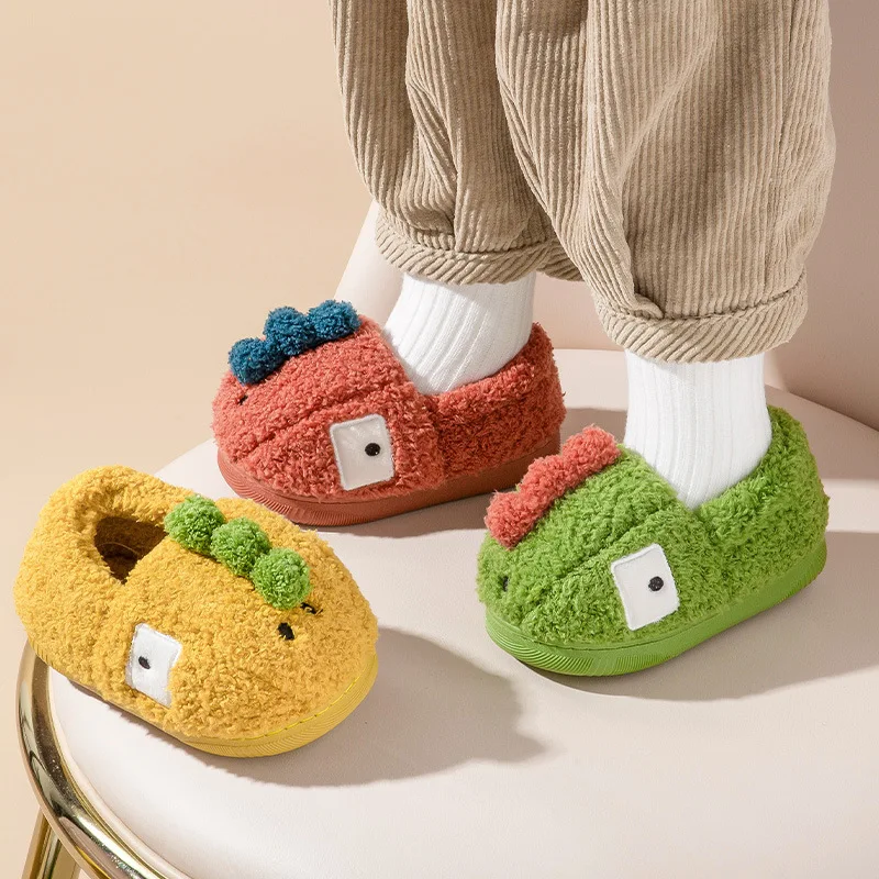 Children Cotton Shoes Dinosaur Warm Slippers Baby Cartoon Cotton Slippers Kids Shoe for Girl Winter Slippers Kids Cute Slipper