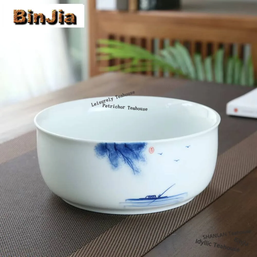 1200ml Handpainted Lychee Tea Washing Household White Porcelain Jianshui Vintage Tea Wash Writing-brush Washer Chaxi Decoration