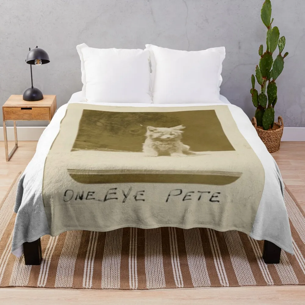 

One Eye Pete Throw Blanket Plush Plaid on the sofa Heavy Blankets