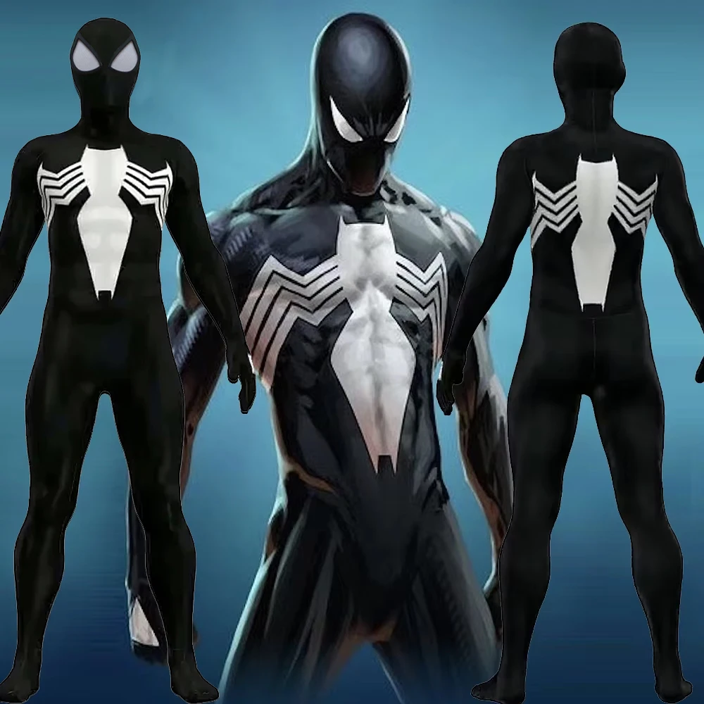 

Venom Symbiote Spiderman Cosplay Superhero Black Spiderman Spandex Halloween Costume Venom Symbiote Cosplay Zentai Outfits
