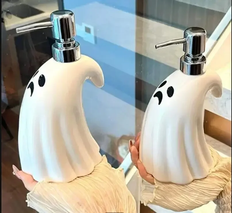 Bathroom Creative Ghost Soap Dispenser Ceramic Lotion Bottle Hotel Hand Lotion Bottle Home Bathroom Accessories Holiday Gift