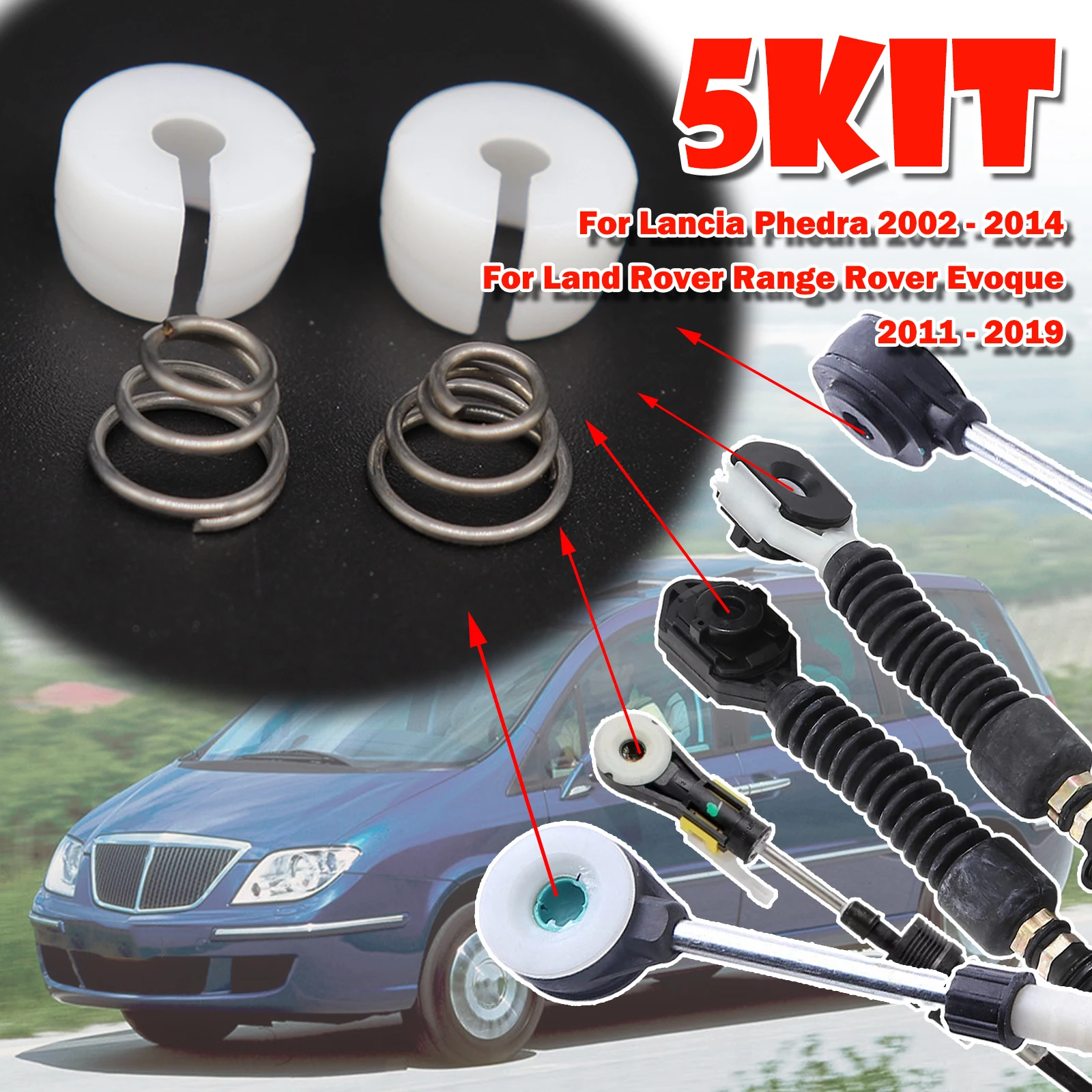 

Manual Gearbox Shift Cable Linkage Control Bushing For Lancia Gear Shifter Lever Connect Bush Spring Repair kit Accessories 2014