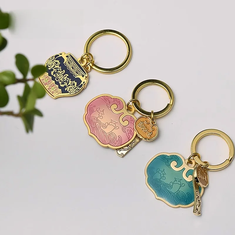 Creative Metal Keychain Museum Miniature Bag Pendant Special Museum Gift Keychain Chinese Style Alloy Shape Lucky Charm